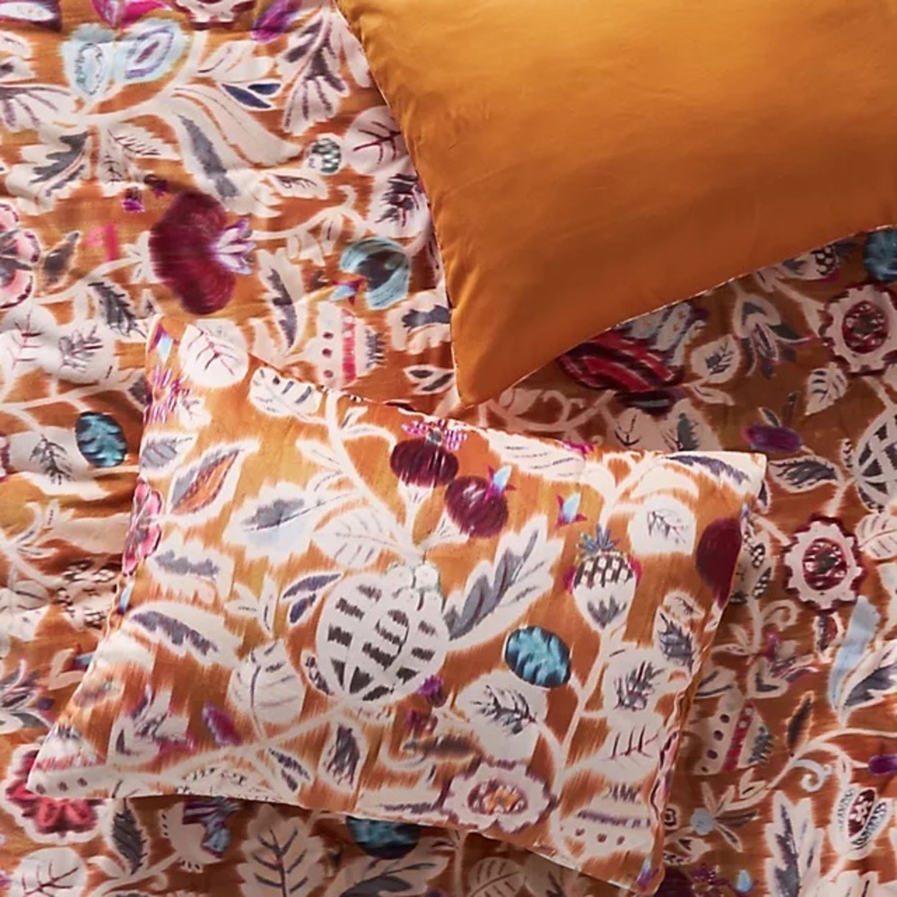 Anthropologie Velvet Elaine Pillow Sham Standard Size x2 New